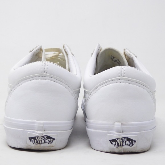 Vans Women Sneakers True White Leather Old Skool Low Top 6.5 Mens / 8 Womens - Picture 5 of 9